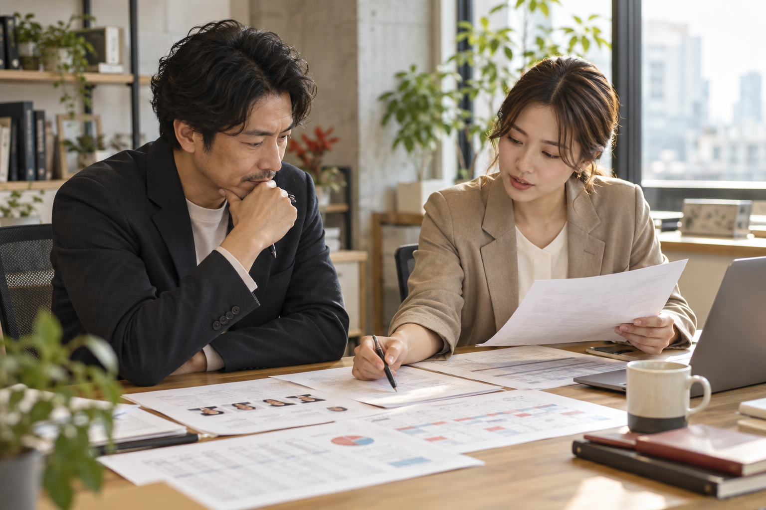 採用条件を話し合う制作イメージ